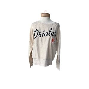 4her by Carl Banks Orioles Gold Shimmer Cream Sweatshirt Women’s Size Medium